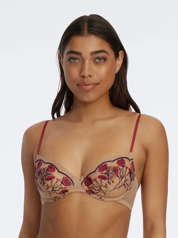 Women's bras with a contoured cup designEnamoured Tattoo Lace Balconette Bra