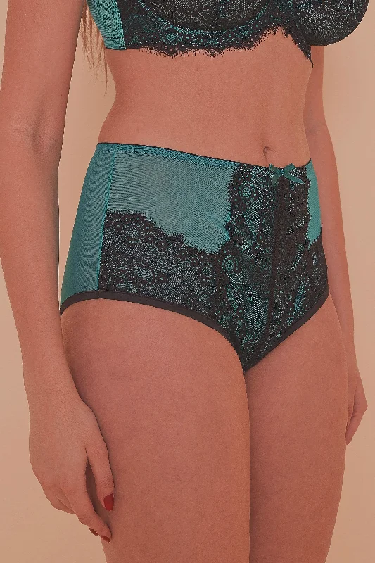 Women's bras with a neoprene componentEzmae Teal HW Brief