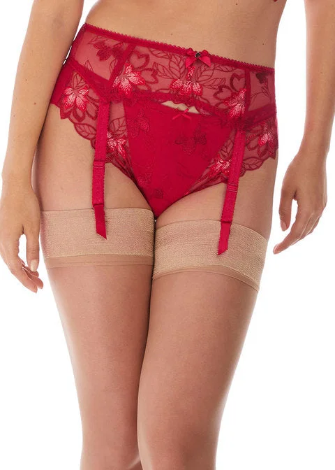 Women's bras made of soft cotton fabricFantasie Leona Suspender Belt, Red