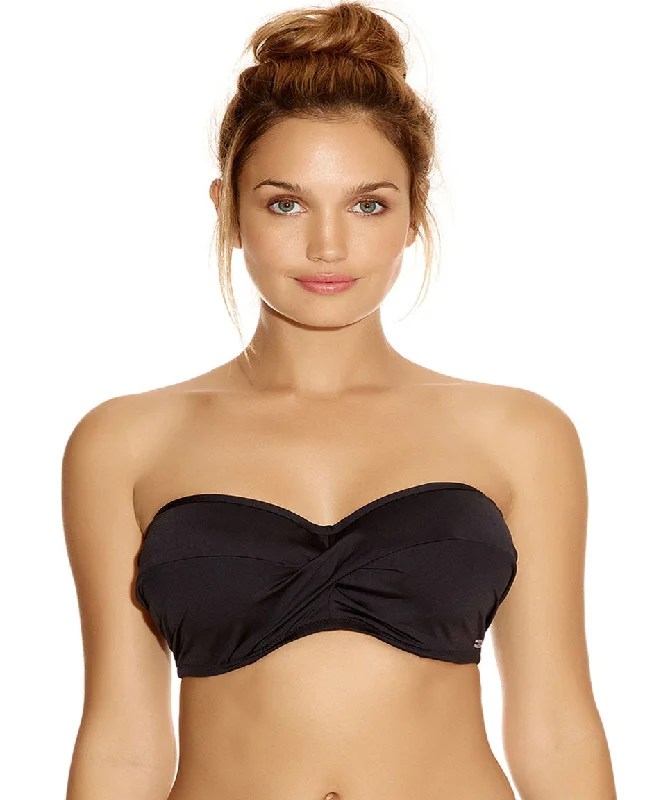 Women's bras made of breathable meshFantasie Versailles Twist Front Bandeau Bikini Top, Black