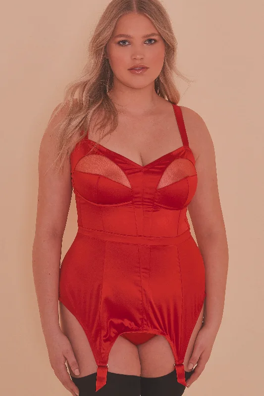 Women's bras with a lift and separate functionFelicity Hayward Clarice Retro Girdle Dress Red Curve