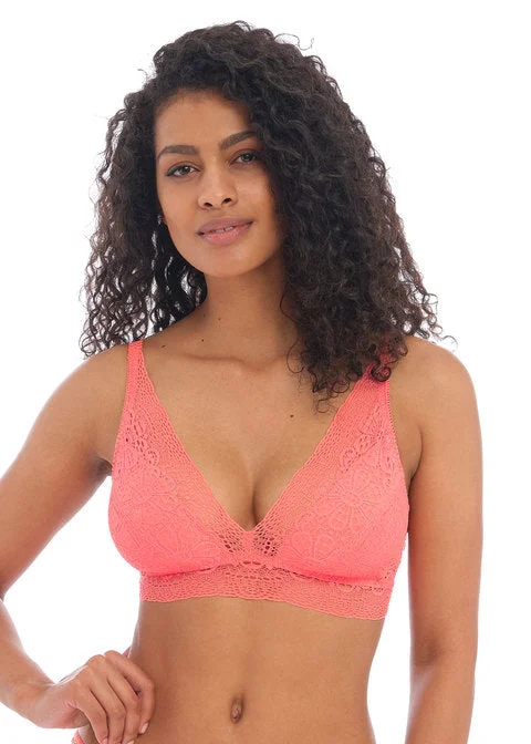 Women's nursing bras with easy - access clipsFreya Erin Non Wired Bralette, Hot Coral