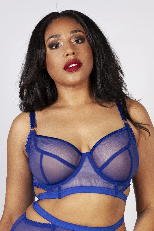 Women's bras with adjustable back closuresGabi Fresh Harper Mesh Cut Out Bra Blue B - K