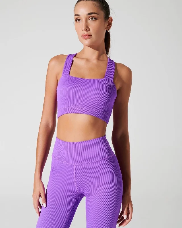 Women's sports bras with a racerback designGalvina Ribbed Bra - Deep Lilac