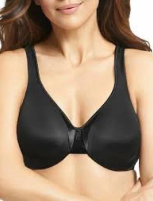 Women's plunge bras for low - cut topsOlga Signature Support Satin Underwire Bra, Black