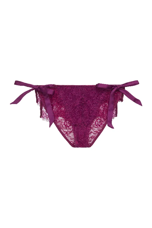 Women's bras made of soft cotton fabricBryn Purple Lace frill brief