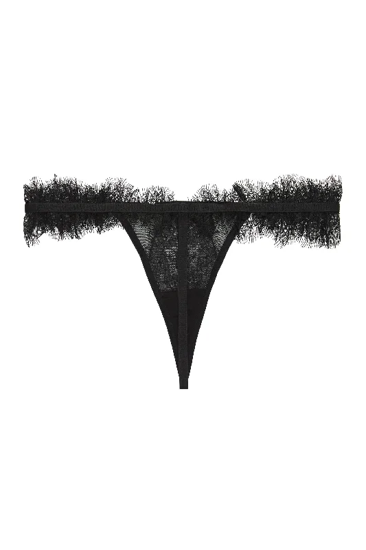 Women's bras with a slimming effectPeek & Beau Nyx Wide eyelash lace hipster thong black