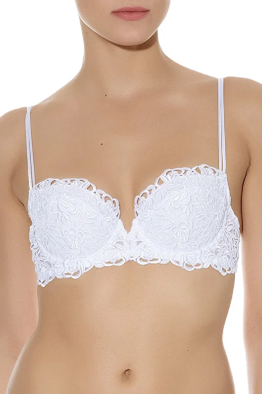 Women's full - cup bras for maximum coverageWacoal Flore Underwire Padded Plunge Bra White