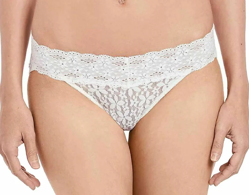 Women's bras with a silk blend for luxuryWacoal Halo Lace Bikini Panties, Ivory