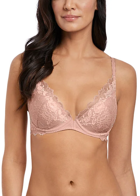 Women's strapless bras with silicone gripWacoal Lace Perfection Plunge Push Up Bra, Rose Mist