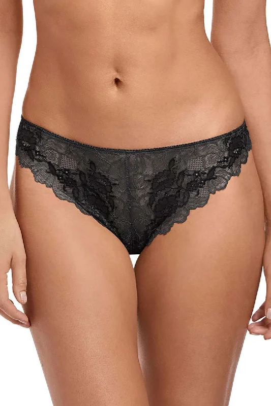 Women's white bras for a clean appearanceWacoal Lace Perfection Tanga Panty, Charcoal