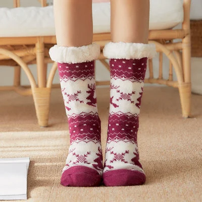 Women's animal - print brasWomen's Slipper Socks With Grippers Burgundy