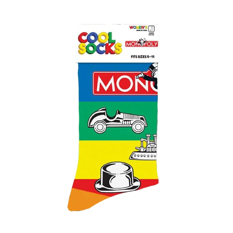 Women's nylon - reinforced socks for durabilityCool Socks Women's Crew Socks - Monopoly Pieces