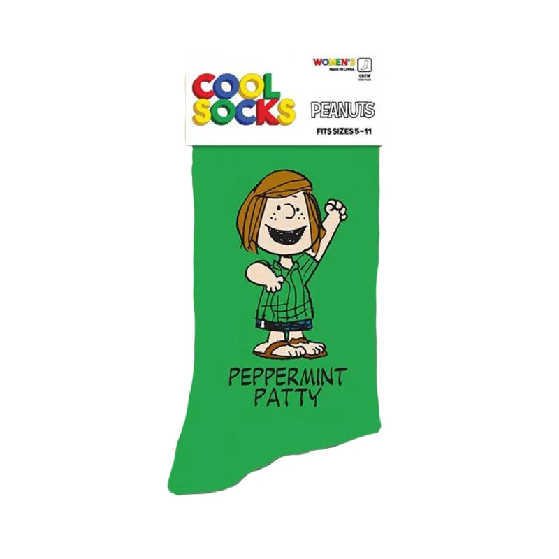 Women's ribbed knee - high socks for a classic lookCool Socks Women's Crew Socks - Peppermint Patty (Peanuts)