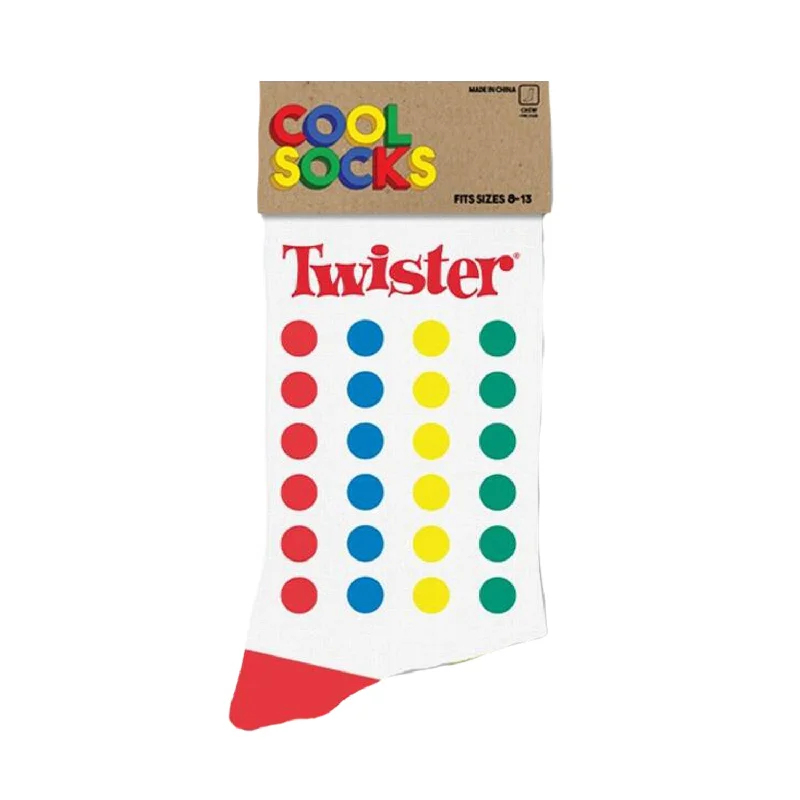 Women's over - the - calf socks with a stripe designCool Socks Women's Crew Socks - Twister Colours