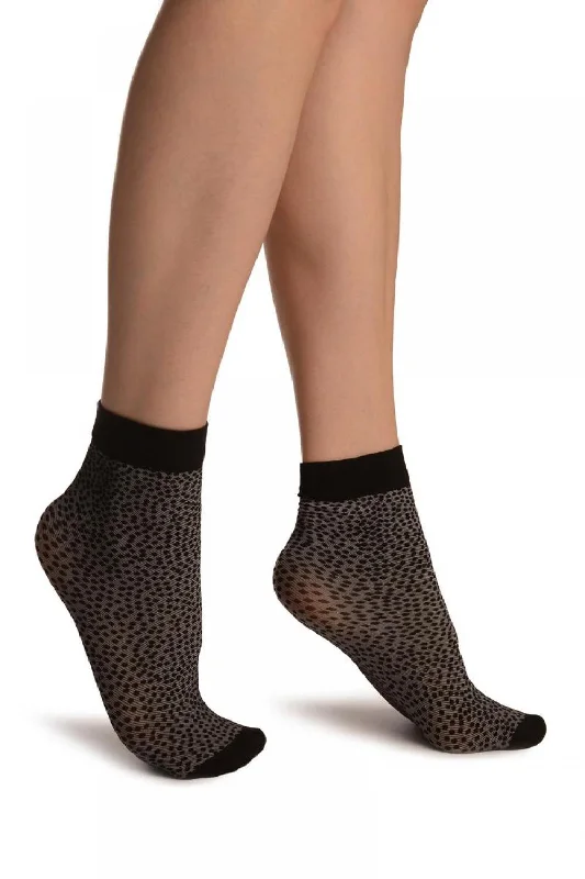 Women's cashmere - blend socks for extra softnessGrey With Small Black Dots Ankle High Socks