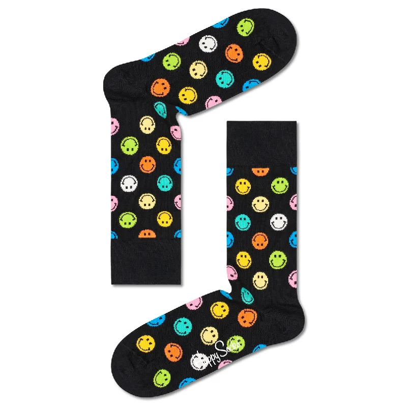 Women's thermal socks for cold weatherHappy Socks Women's Crew Socks - Big Smiley Dot