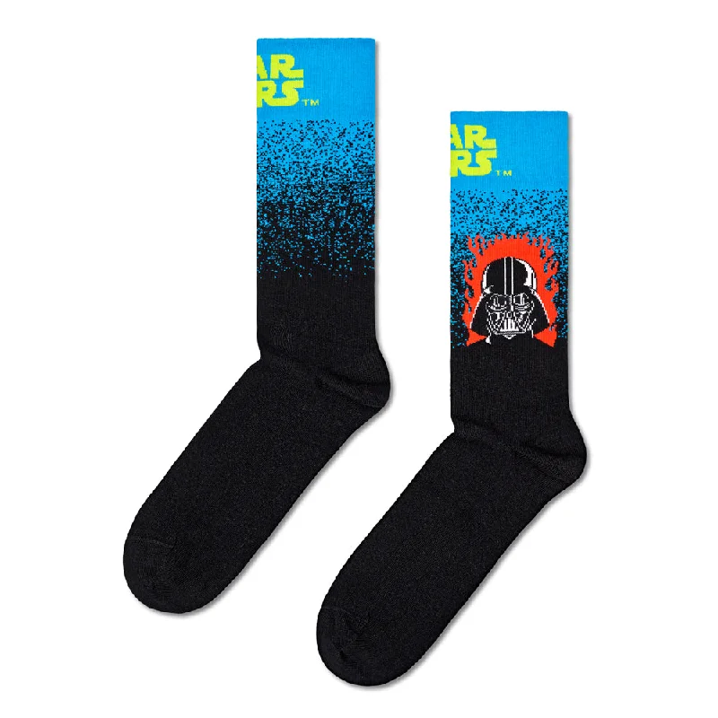 Women's over - the - calf socks with a stripe designHappy Socks x Star Wars Women's Crew Socks - Darth Vader