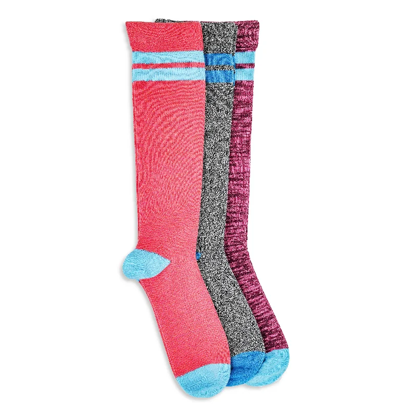 Women's wool - rich socks for winter warmth3-Pack Ladies Fancy Print Compression Socks