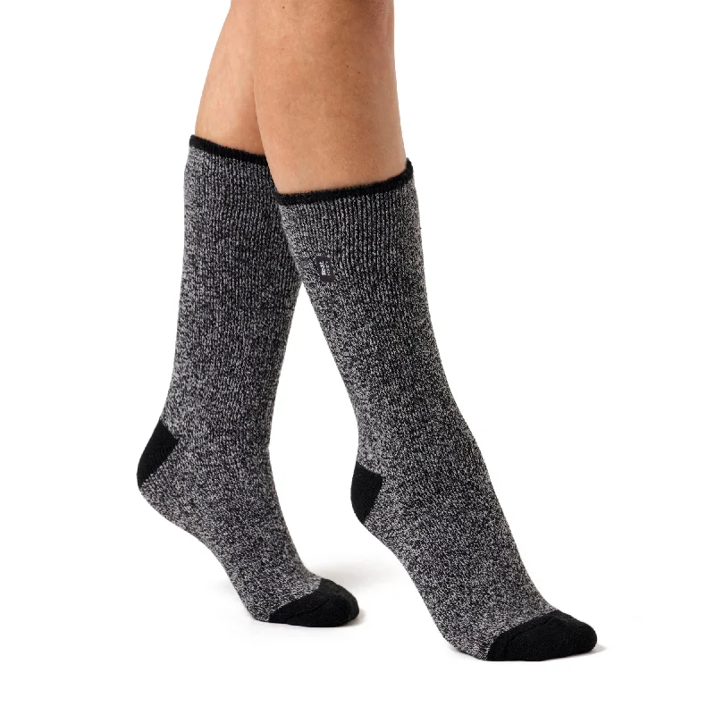 Women's satin - trimmed socks for a touch of eleganceLadies Lite Viola Socks - Black & Light Grey