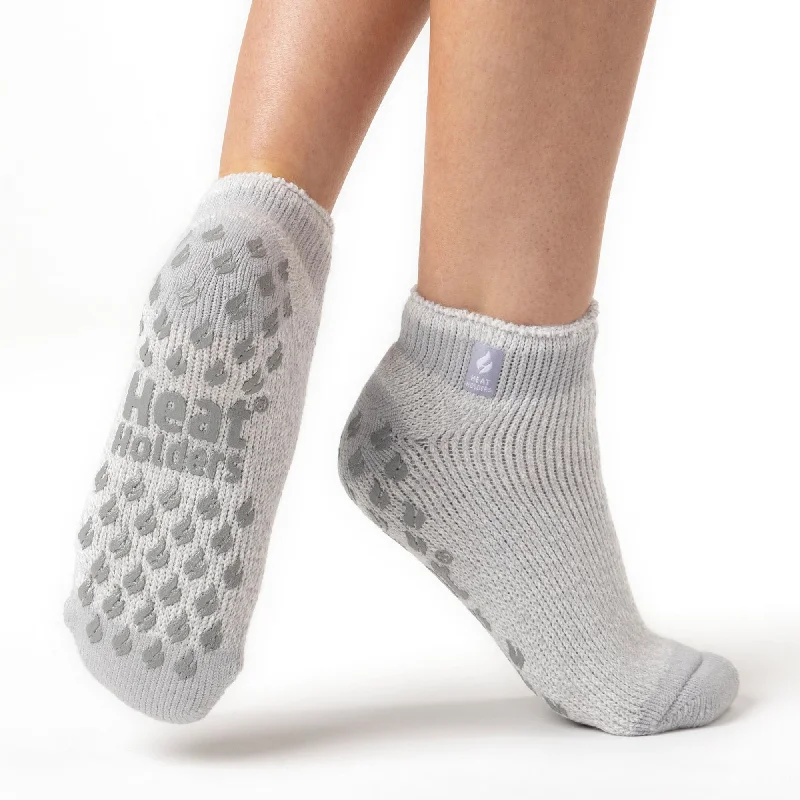 Women's thermal socks for cold weatherLadies Original Pisa Ankle Slipper Socks - Silver & Grey