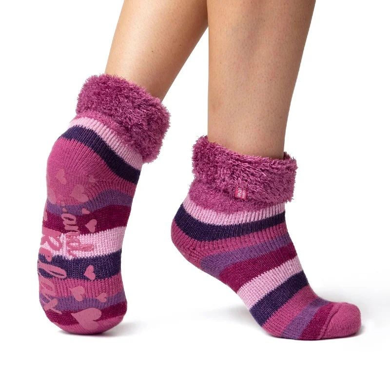 Women's satin - trimmed socks for a touch of eleganceLadies Original Queenswood Lounge Socks with Turnover Feather Top