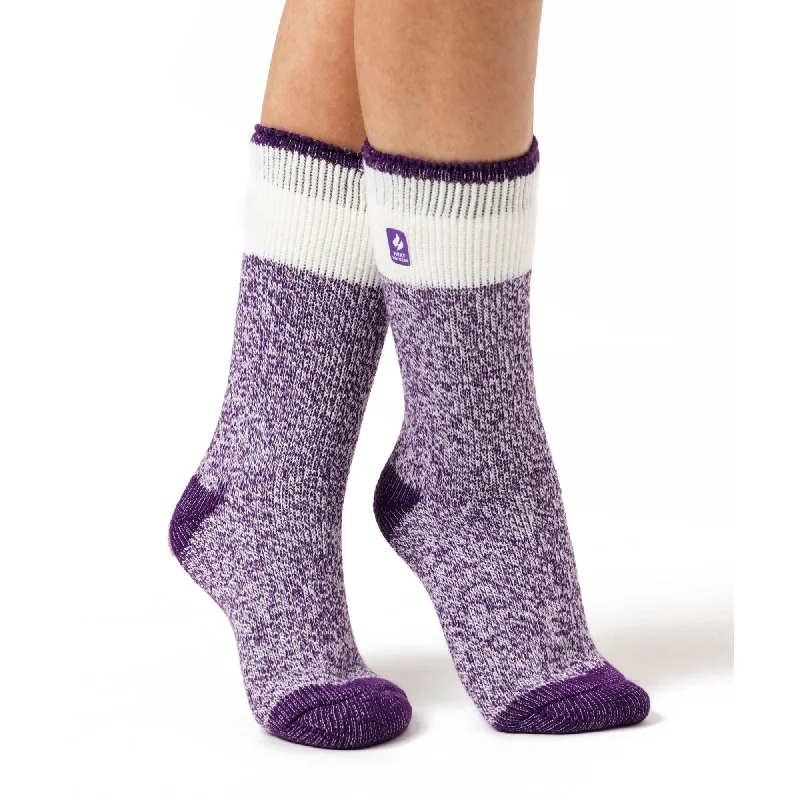 Women's ankle socks with a frilly edgeLadies Original Snowdrop Twist Socks - Purple