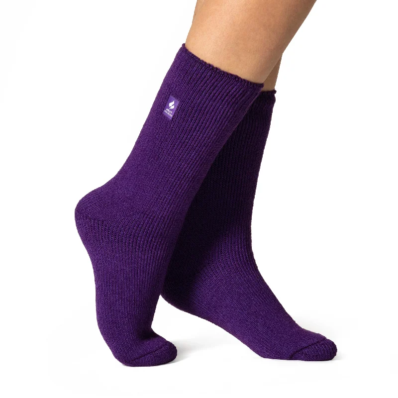 Women's thigh - high socks in a fishnet patternLadies Original Camellia Socks - Purple