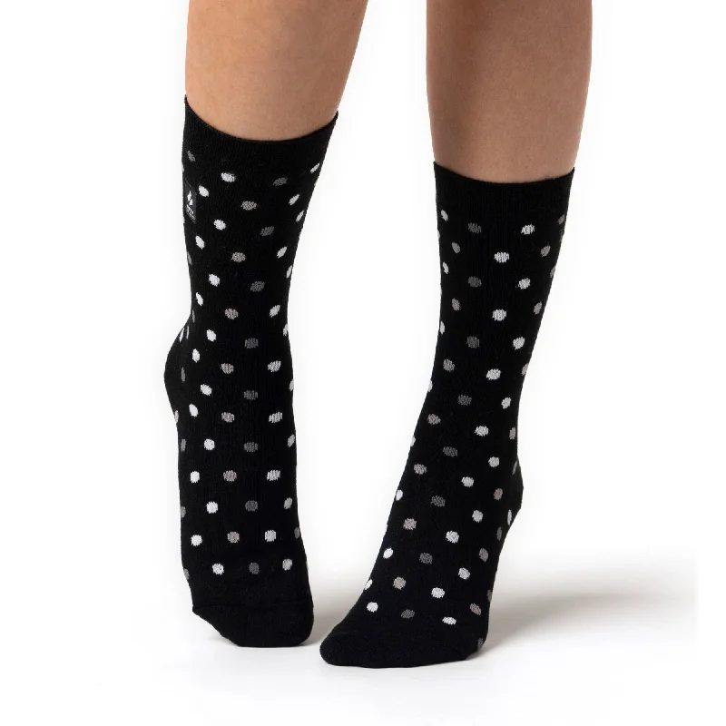 Women's cable - knit ankle socks for a cozy styleLadies Ultra Lite Nicosia Dots Socks - Black & Tonal