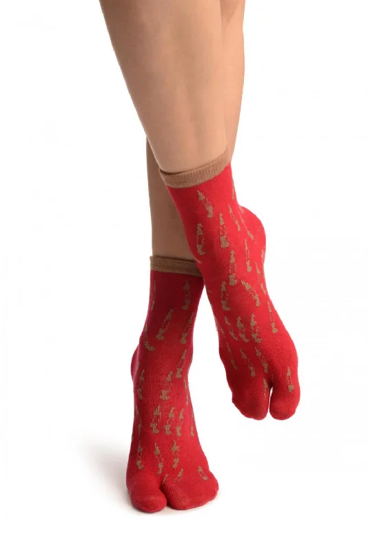 Women's sheer over - the - knee socks for a sexy appealLittle Fish On Red Japanese Ankle High Socks