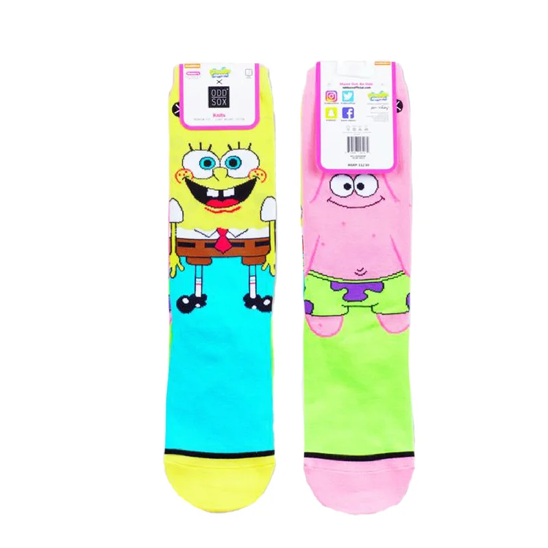 Women's crew socks with a polka - dot printOdd Sox Women's Crew Socks - Spongebob & Patrick