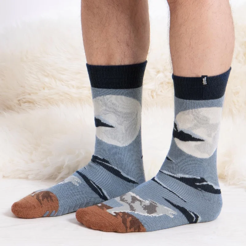 Women's cotton blend socks for breathabilityORIGINAL NOVELTY SLIPPER SOCKS Mens Socks Wolf