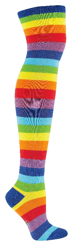 Women's quick - dry socks for water activitiesSock It To Me Women's Over the Knee Socks - Super Juicy Striped