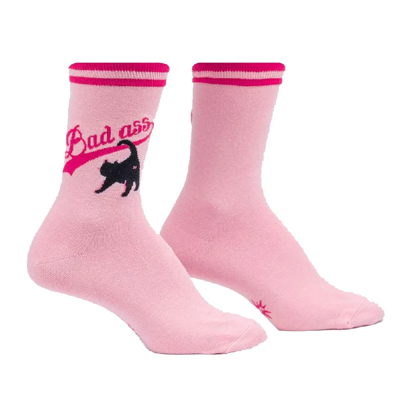 Women's thermal socks for cold weatherSock It To Me Women's Crew Socks - Bad Ass Cat