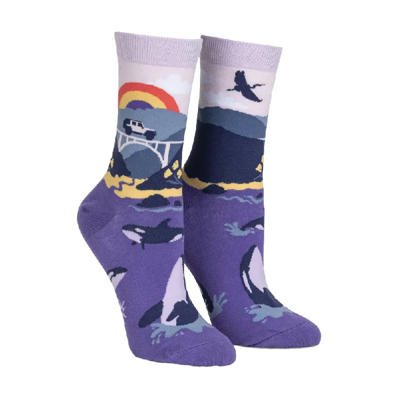 Women's ribbed knee - high socks for a classic lookSock It To Me Women's Crew Socks - Big Sur