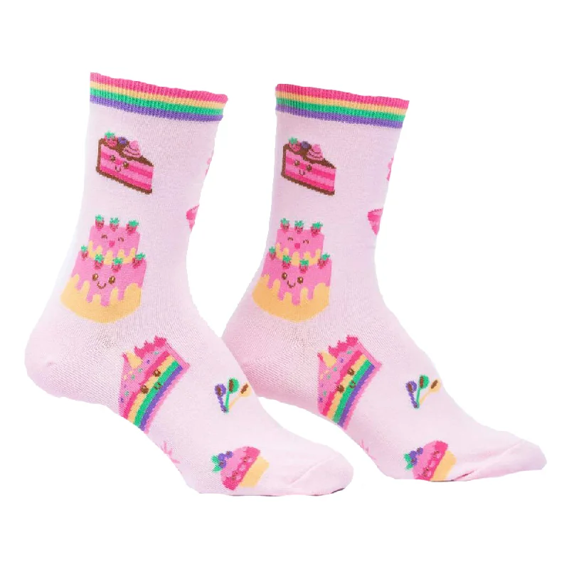 Women's hypoallergenic socks for sensitive skinSock It To Me Women's Crew Socks - Life is Batter with Cake