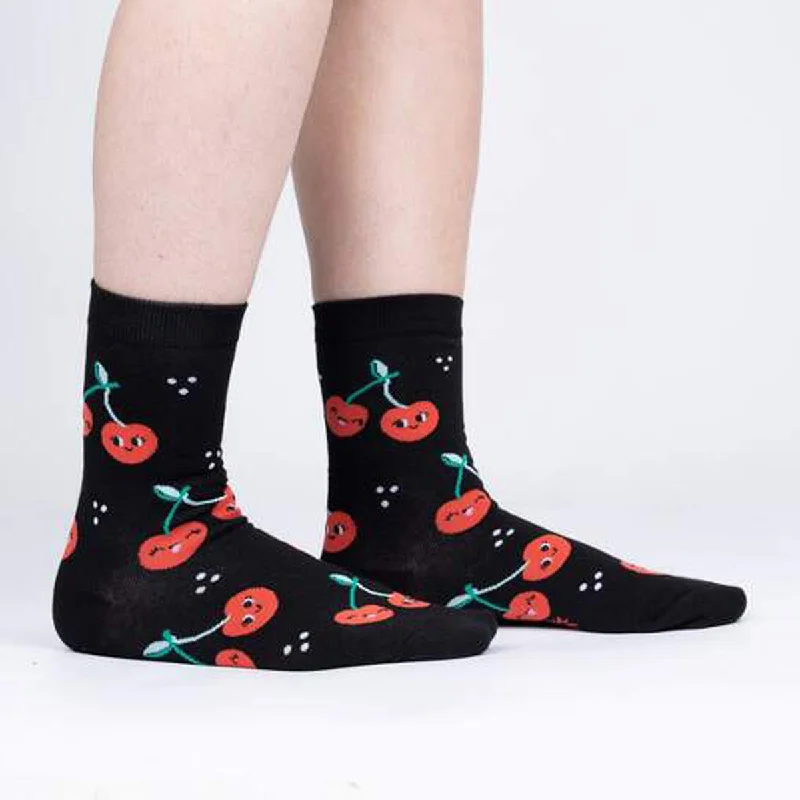 Women's silk - lined socks for a luxurious feelSock It To Me Women's Crew Socks - Mon Cherry