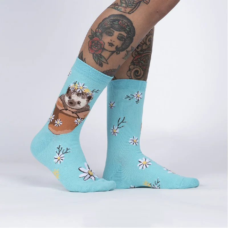 Women's cotton blend socks for breathabilitySock It To Me Women's Crew Socks - My Dear Hedgehog