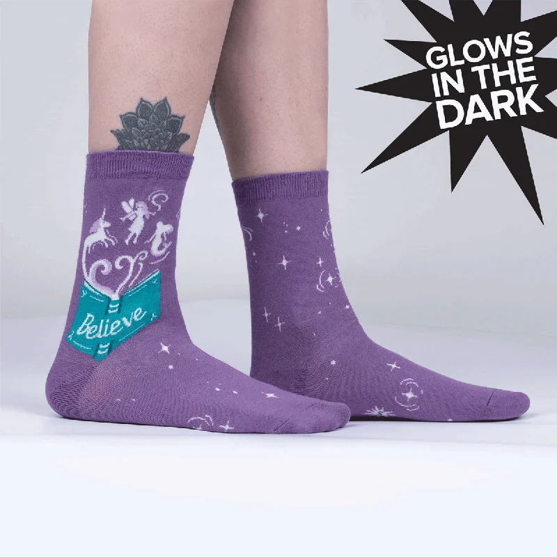 Women's satin - trimmed socks for a touch of eleganceSock It To Me Women's Crew Socks - Neverending Story