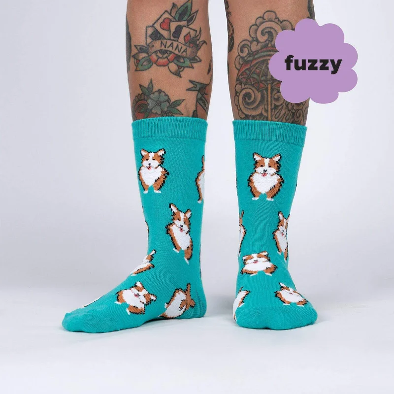 Women's knee - high socks with lace trimSock It To Me Women's Crew Socks - Nothin' Butt Corgis