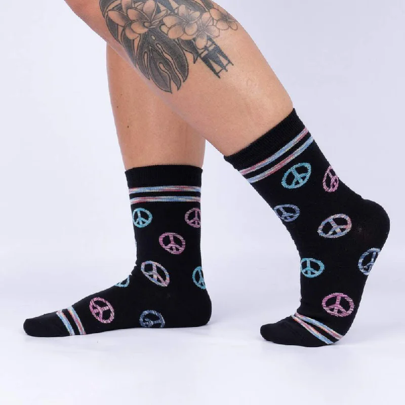 Women's moisture - wicking socks for sportsSock It To Me Women's Crew Socks - Peace of Mind