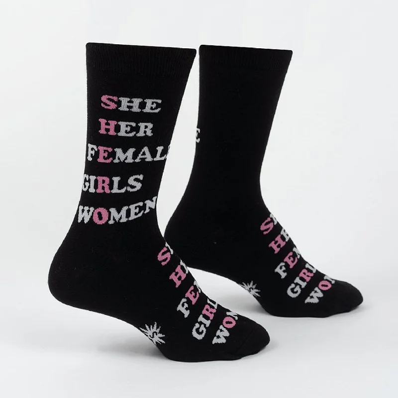 Women's leather - look socks for an edgy styleSock It To Me Women's Crew Socks - SHERO