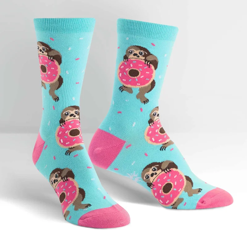 Women's leather - look socks for an edgy styleSock It To Me Women's Crew Socks - Snackin' Sloth