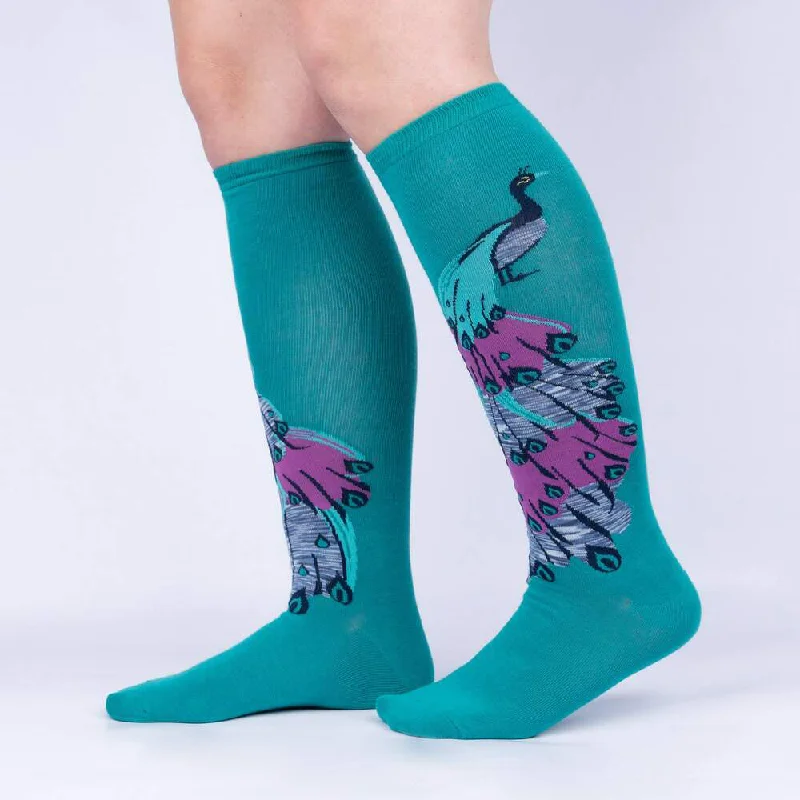 Women's knee - high socks with lace trimSock It To Me Women's Knee High Socks - A Fan-Tastic Tail