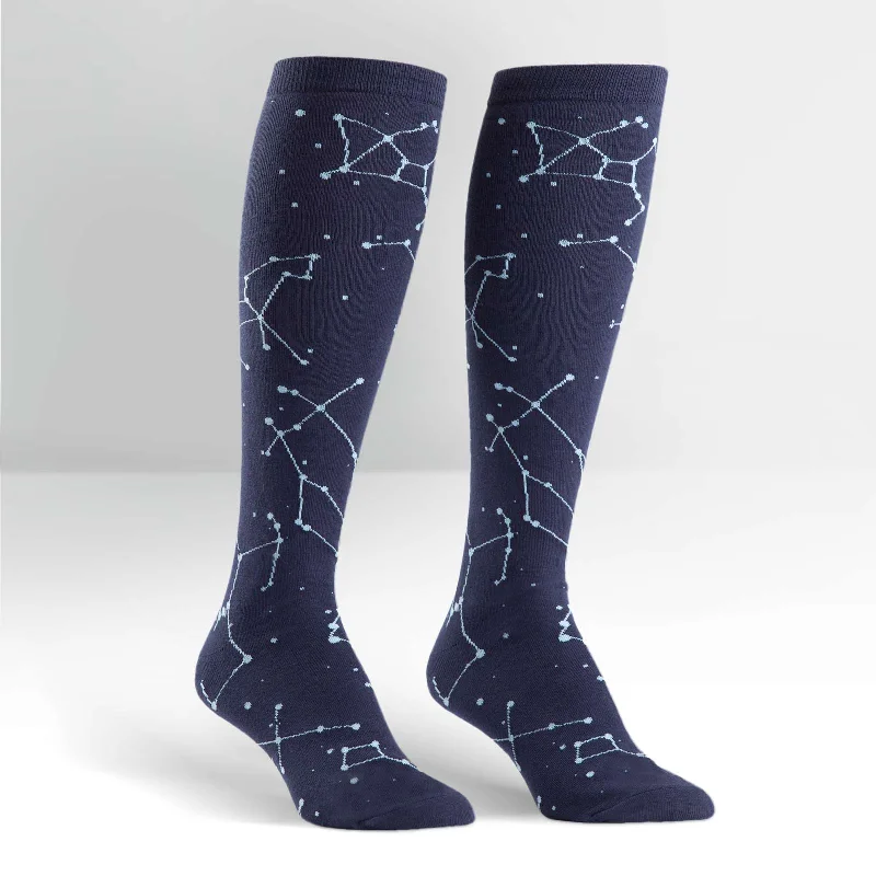 Women's moisture - wicking socks for sportsSock It To Me Women's Knee High Socks - Constellation (Glow in the Dark)