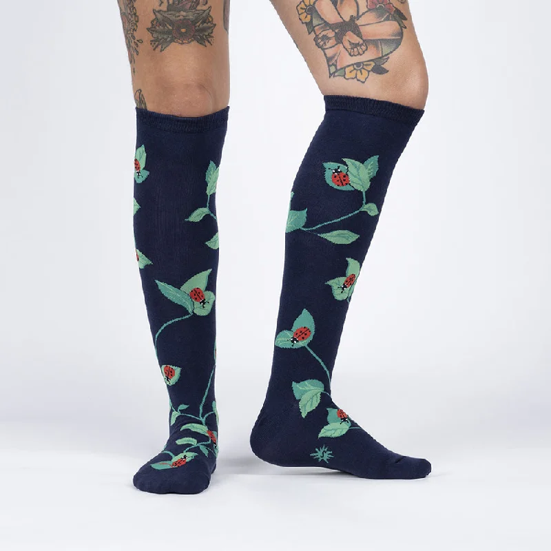 Women's silk - lined socks for a luxurious feelSock It To Me Women's Knee High Socks - Luck be a Lady Bug