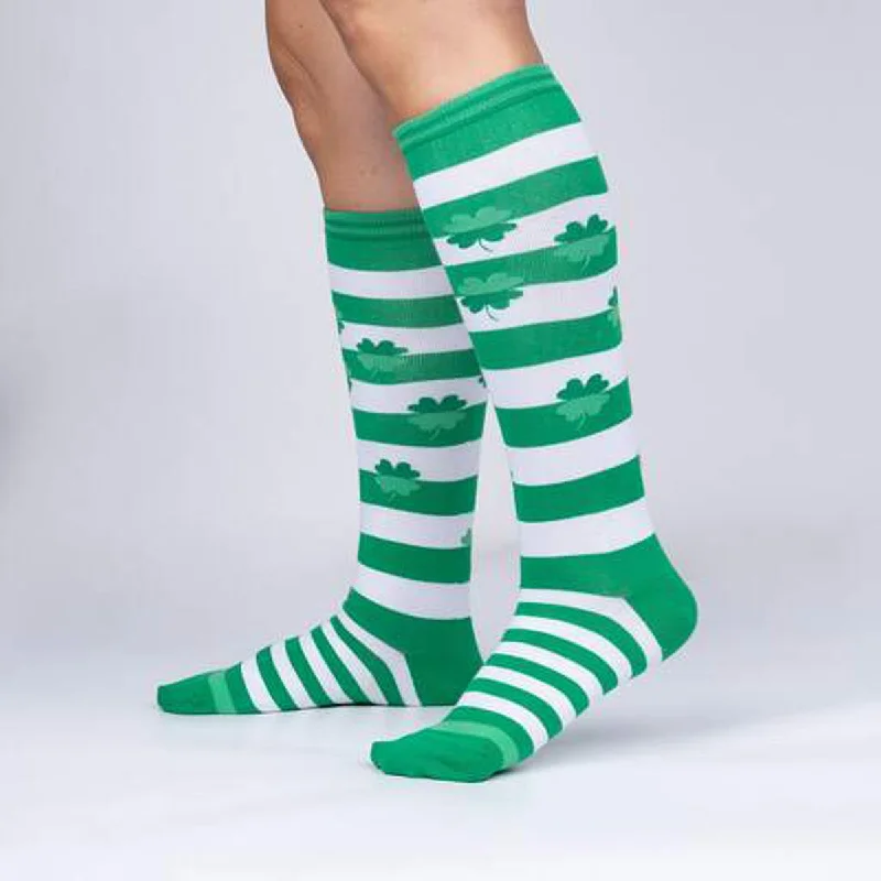 Women's over - the - calf socks with a stripe designSock It To Me Women's Knee High Socks - Lucky You