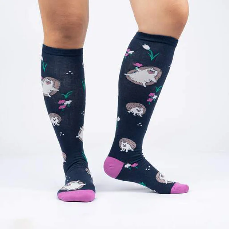 Women's adjustable - fit socks for a customized feelSock It To Me Women's Knee High Socks - Rollin' with my Hedgehog